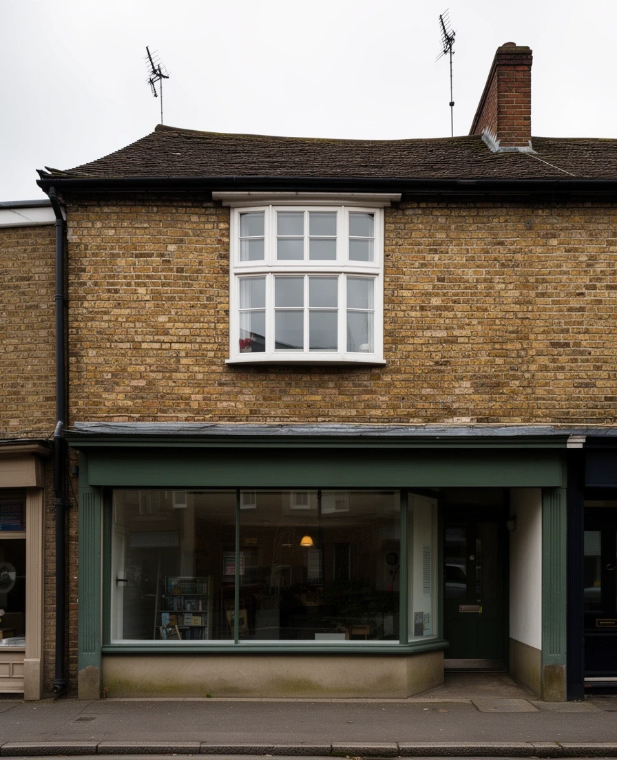 Front window of a small first floor office